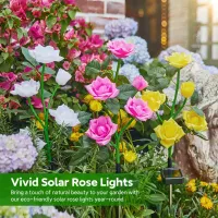 Solar Rose Flower Garden Lights thumbnail 5