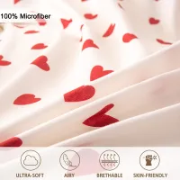 Red Heart Duvet Cover Set 3-Piece thumbnail 4