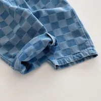 Children's Plaid Denim Jeans Pants 1-5Y thumbnail 6