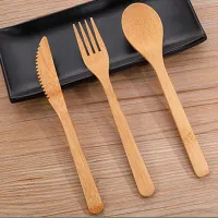 Bamboo Wooden Dinnerware Set (3-Piece) thumbnail 6