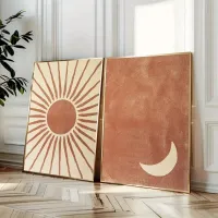 Bohemian Moon Sun Canvas Prints thumbnail 4