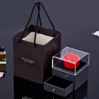100-Language Projection Heart Necklace & Rose Box thumbnail 2