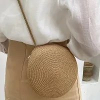 Summer Round Straw Crossbody Bag thumbnail 2
