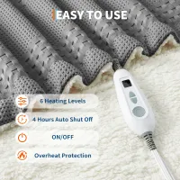 Waffle Sherpa Heated Throw Blanket thumbnail 4