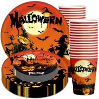 Halloween Pumpkin Bat Tableware Set 10pcs thumbnail 5