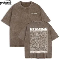 Never Look Back Printed Washed T-Shirt thumbnail 1