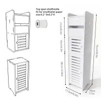 White Slim Bathroom Storage Cabinet thumbnail 2