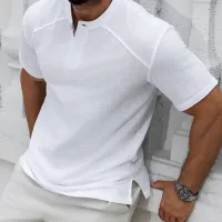 Men's Linen Henry Collar Shirt thumbnail 5
