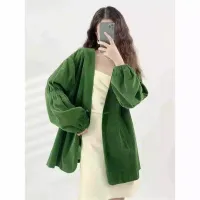 Green Retro Corduroy Short Jacket thumbnail 1