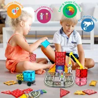 Magnetic Road & Car Building Set thumbnail 2