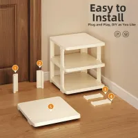 White 3-Tier Slim Shoe Rack thumbnail 3