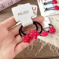 Korean Red Heart Hair Clips & Scrunchies Set thumbnail 1