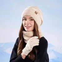 Winter Beanie Scarf Gloves 3pcs Set thumbnail 4