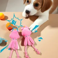 Octopus Squeaky Plush Dog Chew Toy thumbnail 4