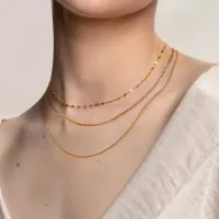 Badu Dainty Gold Chain Necklace Set thumbnail 6