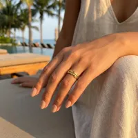 Adjustable Coin Chain Stackable Ring thumbnail 1