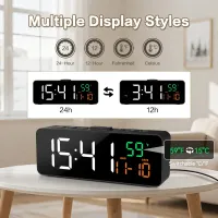 USB Digital Alarm Clock with Temp Display thumbnail 3