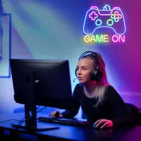 Gamer Neon LED Sign - Game On thumbnail 6