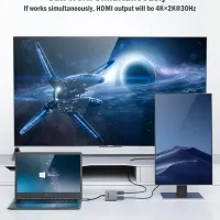 Lemorele Dual HDMI 4K USB C Hub thumbnail 5