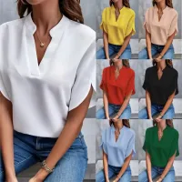 Women's V-Neck Half Sleeve Casual Blouse thumbnail 2