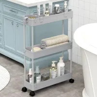 Slim 3-Tier Rolling Storage Cart thumbnail 1