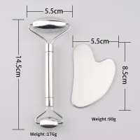 Stainless Steel Facial Roller & Gua Sha Set thumbnail 2