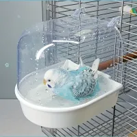 Transparent Bird Bath Tub for Parrots thumbnail 1