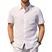 Cotton Linen Hawaiian Shirt thumbnail 4