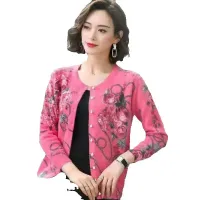 Plus Size Knitted Printed Cardigan Coat thumbnail 3