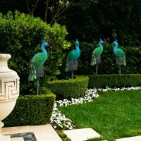 Solar Peacock Garden Stake Lights thumbnail 5