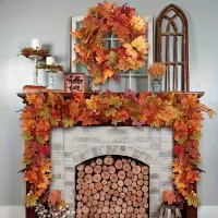 Faux Maple Leaf Garland Set of 2 thumbnail 6