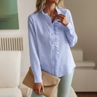 Women's Elegant Ruched Office Shirt thumbnail 2
