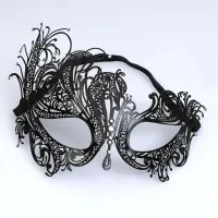 Black Gold Skull Metal Half Face Mask thumbnail 6