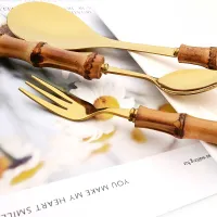 Vintage Bamboo Handle Flatware Set thumbnail 6