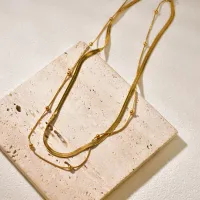 L68 Luxury Gold Plated Multi-layer Beads Necklace thumbnail 5