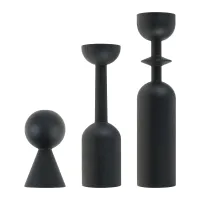 Black Wooden Candle Holder Stand thumbnail 2
