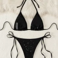 Sparkling Halter High Cut Bikini Set thumbnail 4