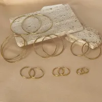 Gold Minimalist Hoop Earrings thumbnail 4