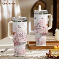 Pink Highland Cow Tumbler 40oz thumbnail 2