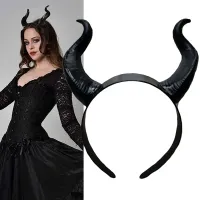Black Devil Horns Cosplay Headband thumbnail 1