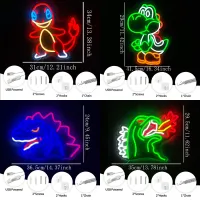 Anime Dinosaur Neon Sign LED Light thumbnail 2