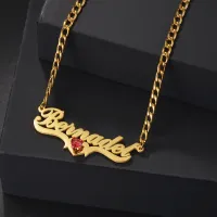 Custom Baby Name Jewelry Set with Birthstone thumbnail 4