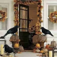 Artificial Halloween Crow Ornaments 6pcs thumbnail 4