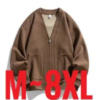 Big Size Korean Style Zip-Up Cardigan Green thumbnail 1
