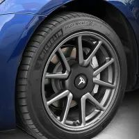 Tesla Wheel Center Hub Caps 4-Pack thumbnail 5