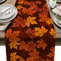 Maple Leaf Linen Table Runner thumbnail 1