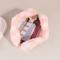 Cute Korean Checkered Pencil Case,Large School Pouch Zipper,Pen Holder Organizer, Capacity Aesthetic Stationery  for Students thumbnail 5
