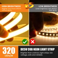 COB Neon LED Strip Light USB 5V thumbnail 5