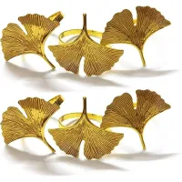 Ginkgo Biloba Napkin Rings Set of 6 thumbnail 1