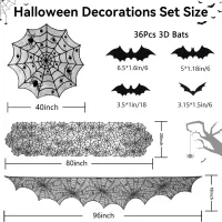 Halloween Spiderweb Decorations Set thumbnail 2